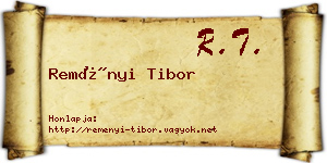 Reményi Tibor névjegykártya